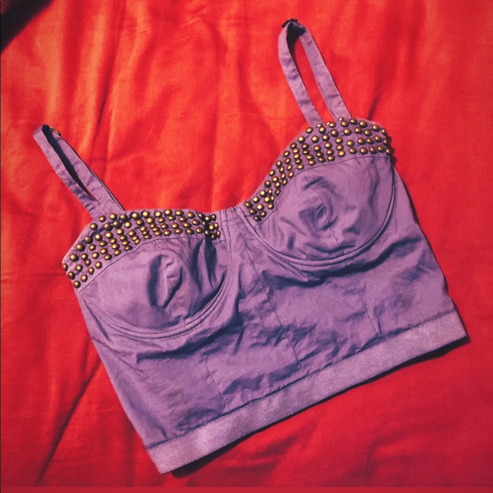 Topshop Crop Top in Violet Size Small